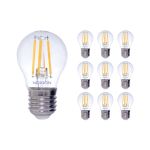 Opakowanie 10x Noxion Lucent Lustre LED E27 Piłka Włókno Przezroczysty 4.5W 470lm - 827 Bardzo Ciepła Biel | Ściemnianie - Zamienne 40W